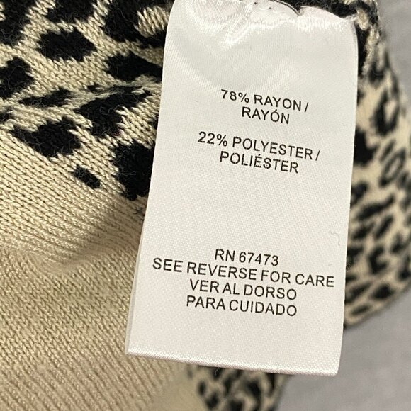 Gabby Skye Sweater Dress Sz Medium Knee Length Half Sleeve Black / Leopard Print - Picture 10 of 11